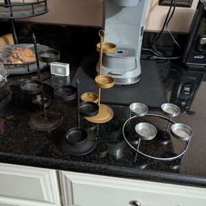 Gold and Black Tiered Serving Stand